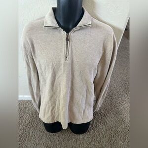 Men’s pre own as is American Living size L large quarter zip beige